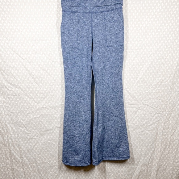 Aerie Offline Heather Blue The Hugger Foldover Flare Pants - Picture 2 of 6